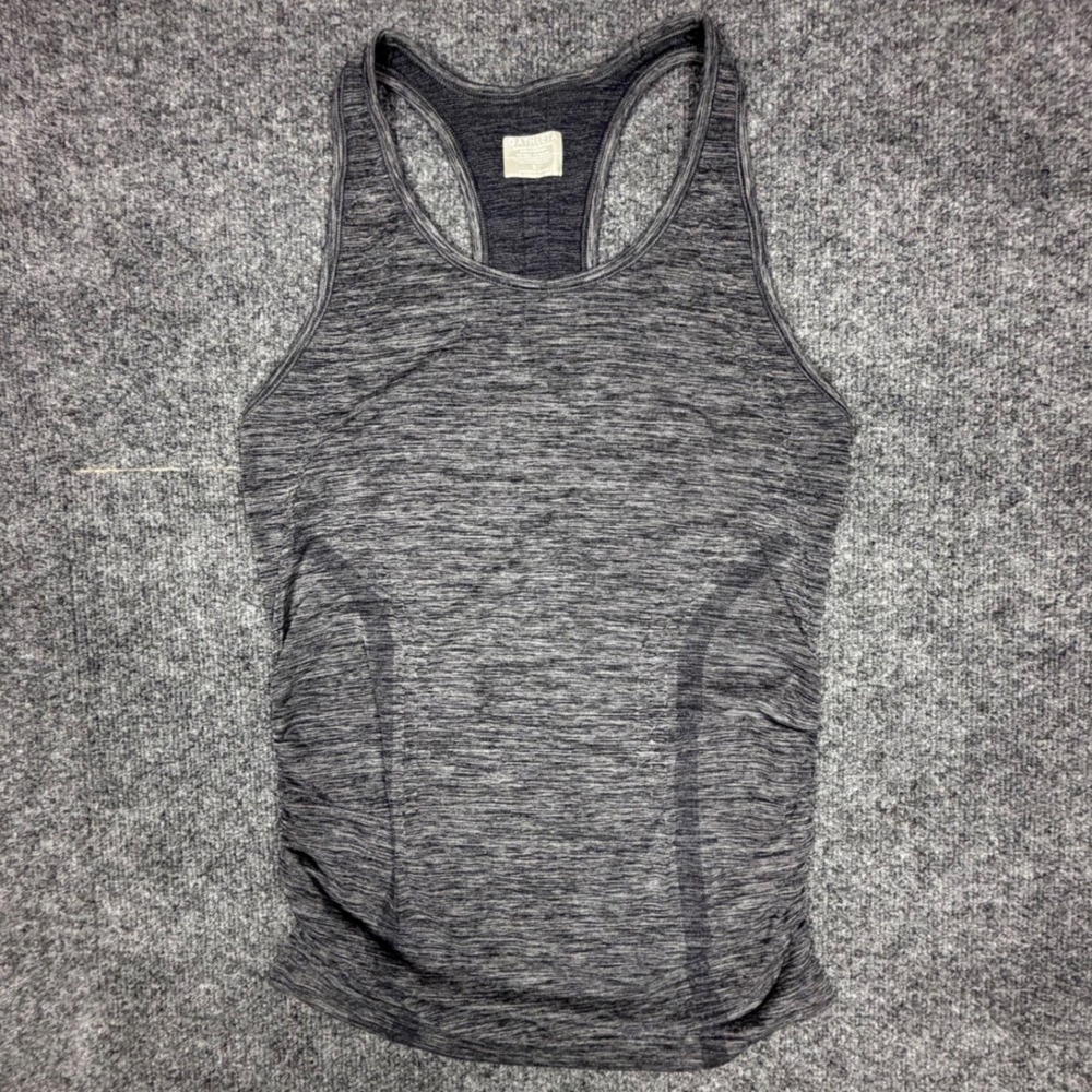Athleta Momentum Tank Top Gray Space Dye Racerback Seamless Small 180189012